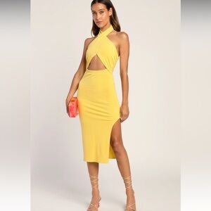 EUC Lulus Catching Glances Dress in Yellow